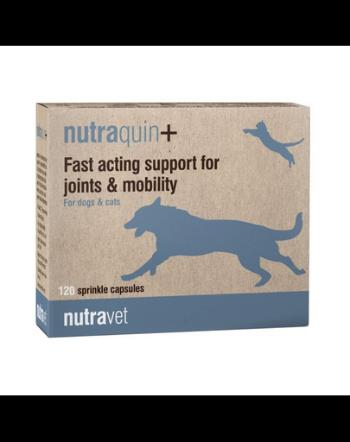 NUTRAVET Nutraquin+ 120 capsule caini si pisici, suport actiune rapida articulatii si mobilitate