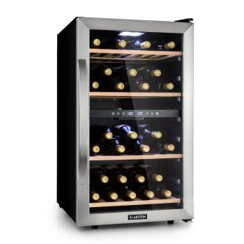 Klarstein Vinamour 45D, frigider pentru vin, 2 zone, 118 de litri/45 de sticle, 5 – 18 °C, oțel inoxidabil