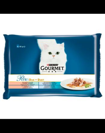 GOURMET Perle Duet hrana umeda pentru pisici, arome de peste 48 x 85g