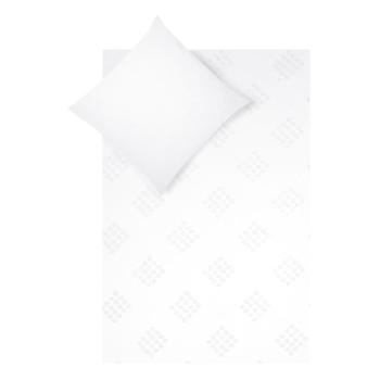 Lenjerie de pat din bumbac percale Westwing Collection Fia, 135 x 200 cm, alb