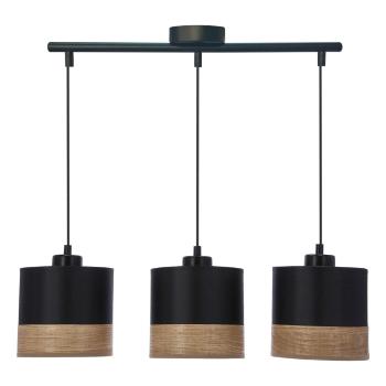 Lustră neagră cu abajur textil ø 15 cm Porto – Candellux Lighting