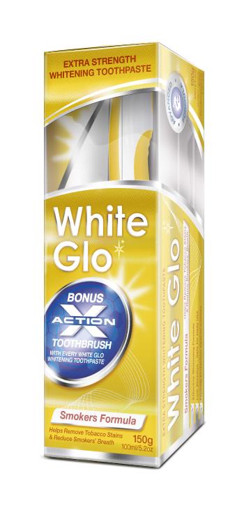 White Glo Fumătorii speciale pentru fumatori - albire 150g pasta de dinti, plus periuță de dinți și periuțe de dinți