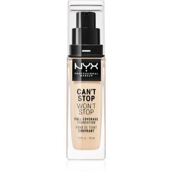 NYX Professional Makeup Can't Stop Won't Stop fond de ten cu acoperire ridicată culoare 02 Alabaster 30 ml