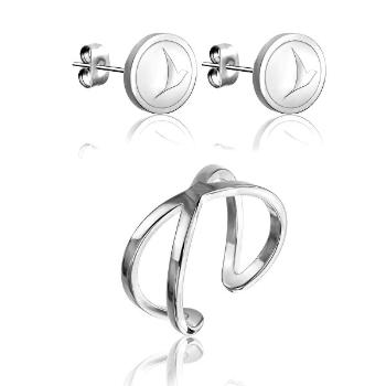 Emily Westwood Set la modă de bijuterii din oțel WS053R (cercei, inel)