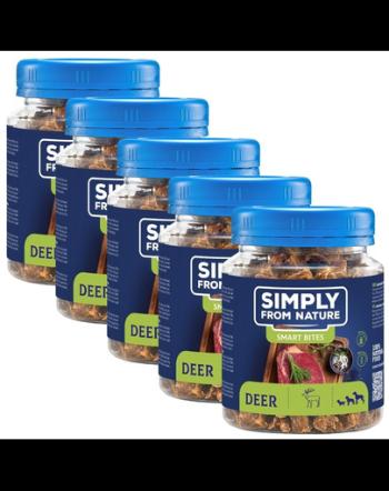 SIMPLY FROM NATURE Smart Bites recompense naturale caini 5x130 g cerb