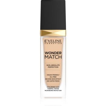 Eveline Cosmetics Wonder Match fard lichid de lunga durata cu acid hialuronic culoare 11 Almond 30 ml