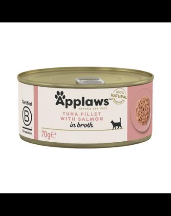 APPLAWS Cat Filet Mancare pisica, cu ton si somon in sos 70 g