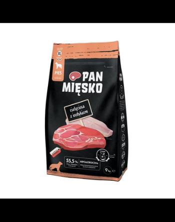 PAN MIĘSKO Hrana caine talie foarte mare, cu vitel si curcan 9kg