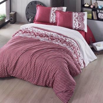 Lenjerie de pat din bumbac Canzone roșie, 140 x 200 cm, 70 x 90 cm