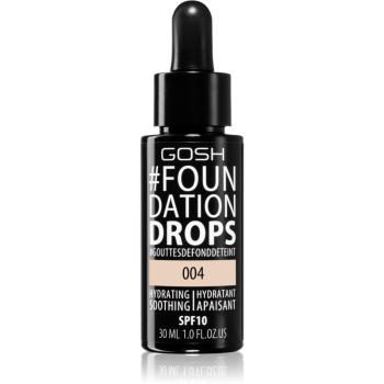 Gosh Foundation Drops make-up sub formă de picături SPF 10 culoare 004 Natural 30 ml