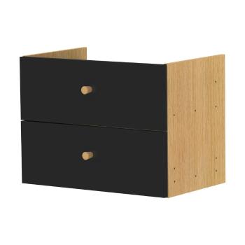 Modul cu sertare pentru sistem de rafturi modulare negru 43x33 cm Z Cube - Tenzo