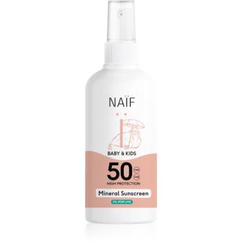 Naif Baby & Kids Mineral Sunscreen SPF 50 0 % Perfume spray protector pentru plajă 100 ml