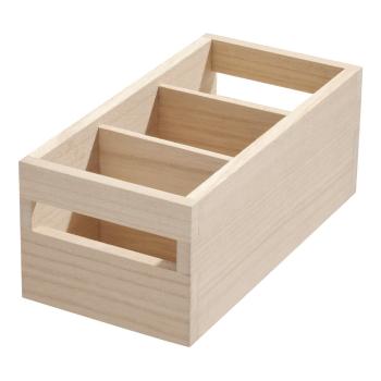 Cutie depozitare din lemn paulownia iDesign Wood Handled, 12,7 x 25,4 cm