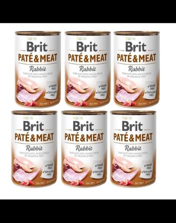 BRIT Pate&amp;Meat rabbit 6x400 g pate cu iepure pentru caini