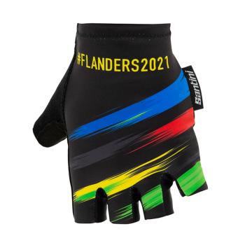 Santini UCI WC FLANDERS 2021 mănuși - black/print 
