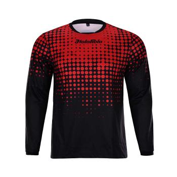 
                 HOLOKOLO Tricou de ciclism cu mânecă lungă de vară - INFRARED MTB LONG - roșu/negru  
            