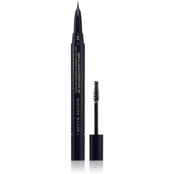 Kevyn Aucoin True Feather Brow Marker Gel Duo creion pentru sprancene cu pensula culoare Ash Blonde 0,4 ml