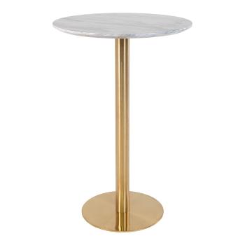 Masă de bar rotundă cu blat cu aspect de marmură ø 70 cm Bolzano – House Nordic