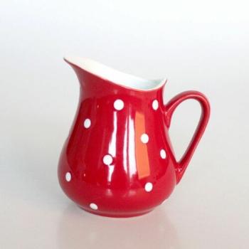 Ulcior din ceramică Dots, roșu,  500 ml