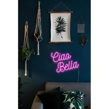 Decorațiune luminoasă de perete Candy Shock Ciao Bella, 40 x 28,5 cm, roz