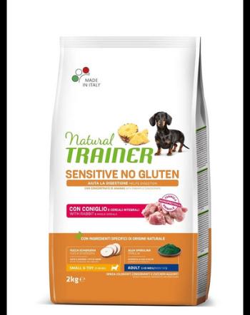 TRAINER Natural Sensitive No Gluten Small Toy Adult cu iepure 2kg hrana completa caini adulti talie mica&amp;toy-size