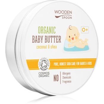 WoodenSpoon Organic Coconut & Shea unt pentru corp pentru nou-nascuti si copii 100 ml