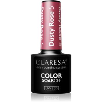 Claresa SoakOff UV/LED Color Dusty Rose lac de unghii sub forma de gel culoare 5 5 g