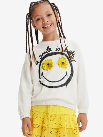 Desigual Smiley Better Hanorac pentru copii Alb