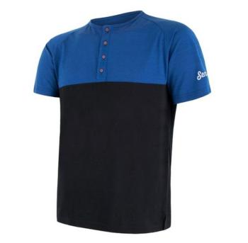 Pentru bărbaţi cămașă Sensor MERINO AIR PT cu butoane albastru / negru