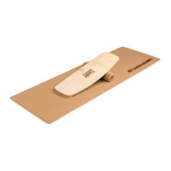 BoarderKING Indoorboard Curved, placa echilibru, saltea, cilindru, lemn / pluta