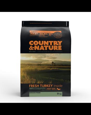 Country&amp;Nature Turkey&amp;Vegetables Recipe Hrana uscata caini adulti talie mica, curcan si legume 3 kg