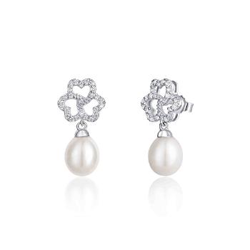 JwL Luxury Pearls Cercei din argint strălucitori, cu perle și zirconiu JL0609