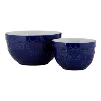 Set 2 boluri din gresie ceramică Premier Housewares, albastru