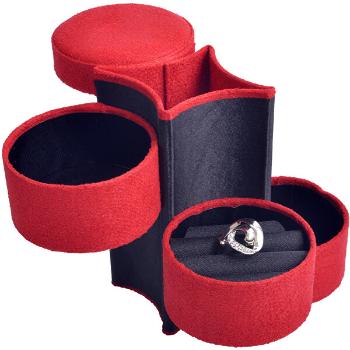 JK Box Casetă de bijuterii pentru călătorii roșie SP-885/A10