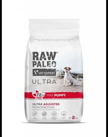 RAW PALEO Ultra Beef Mini Puppy 2kg Hrana uscata entru catei de talie mica, cu vita