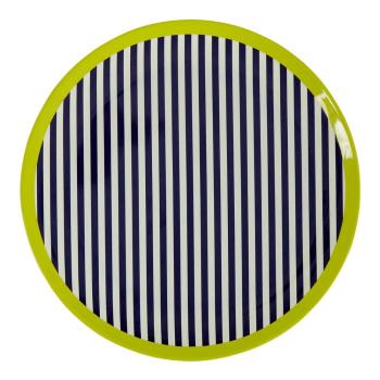 Farfurie Premier Housewares Mimo Stripes, ⌀ 20 cm. alb-negru-verde