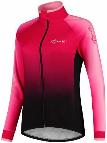 Ciclism feminin jersey Rogelli Strălucire mânecă lungă roz-negru GLOWLS