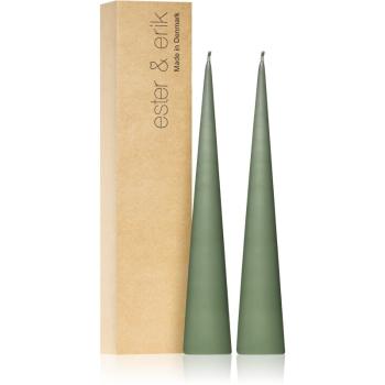 ester & erik cone candles green soil (no. 70) lumanare 2x25 cm