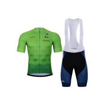 
                 BONAVELO Tricoul și pantaloni scurți de ciclism - SLOVENIA 2022 - albastru/verde 
            