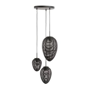 Lustră negru-mat cu abajur din metal ø 36 cm Yaelle – Light & Living