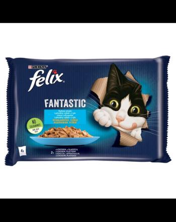 FELIX FANTASTIC hrana umeda pentru pisici, arome de peste in jeleu 48x85g