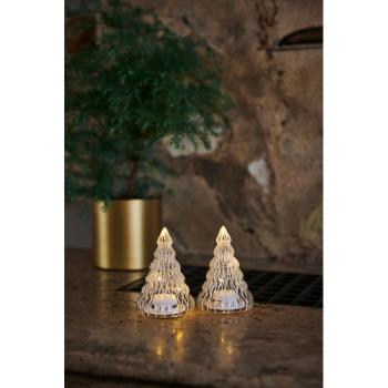 Set 2 decorațiuni cu lumină LED Sirius Lucy Tree White, înălțime 9 cm