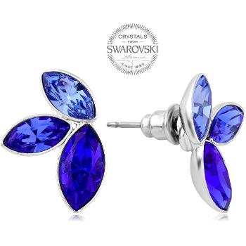Levien Cercei cu trei cristale de Navette albastru