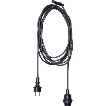Cablu cu dulie pentru bec Best Season Cord Ute, lungime 2,5 m, negru