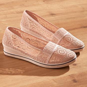 Pantofi din material textil Sara - roz pastel - Mărimea 41