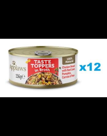 APPLAWS Taste Toppers set conserve caine, Piept de pui, ficat de vita, dovleac in sos 12x156 g