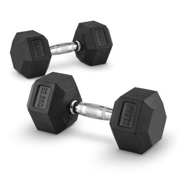 Capital Sports Hexbell 22.5 Dumbbell, o pereche de gantere, 22.5 kg