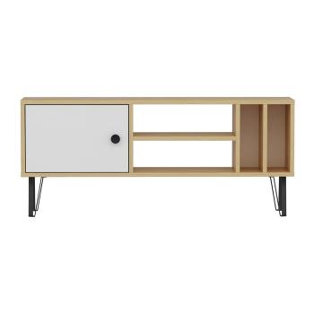 Comodă TV albă/cu aspect de lemn de stejar 120x52 cm Arven – Kalune Design