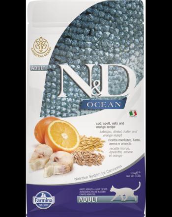 FARMINA N&amp;D Ocean Cat Adult Hrana uscata pisici, cu cod, spelt, ovaz si portocale 1,5 kg