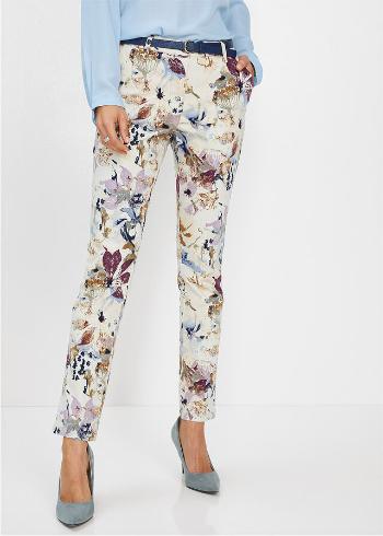 Pantaloni stretch, print floral